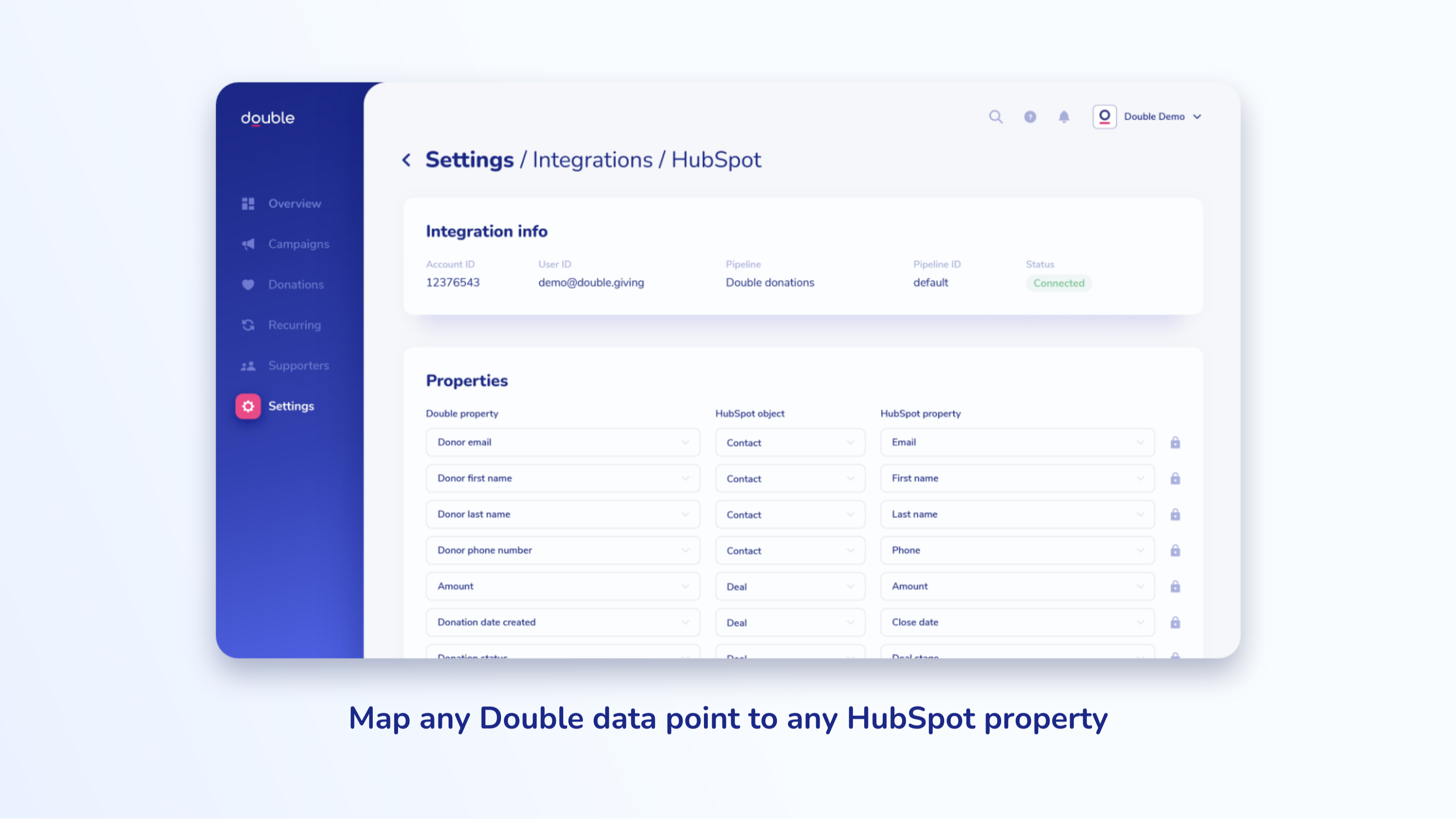 HubSpot property mapping